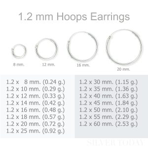 1.0 mm Hoops Earrings