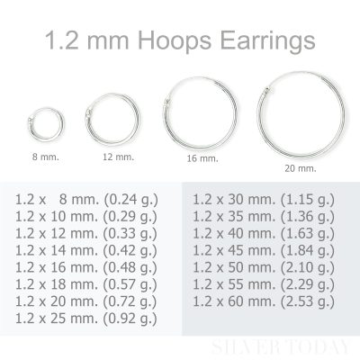 1.0 mm Hoops Earrings