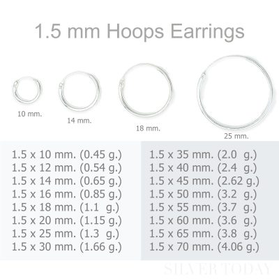 1.5 mm Hoops Earrings