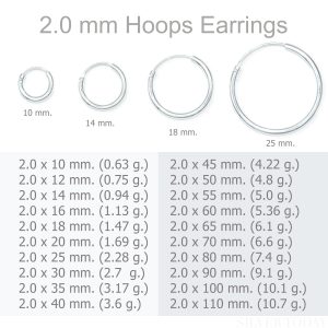 2.0 mm Hoops Earrings