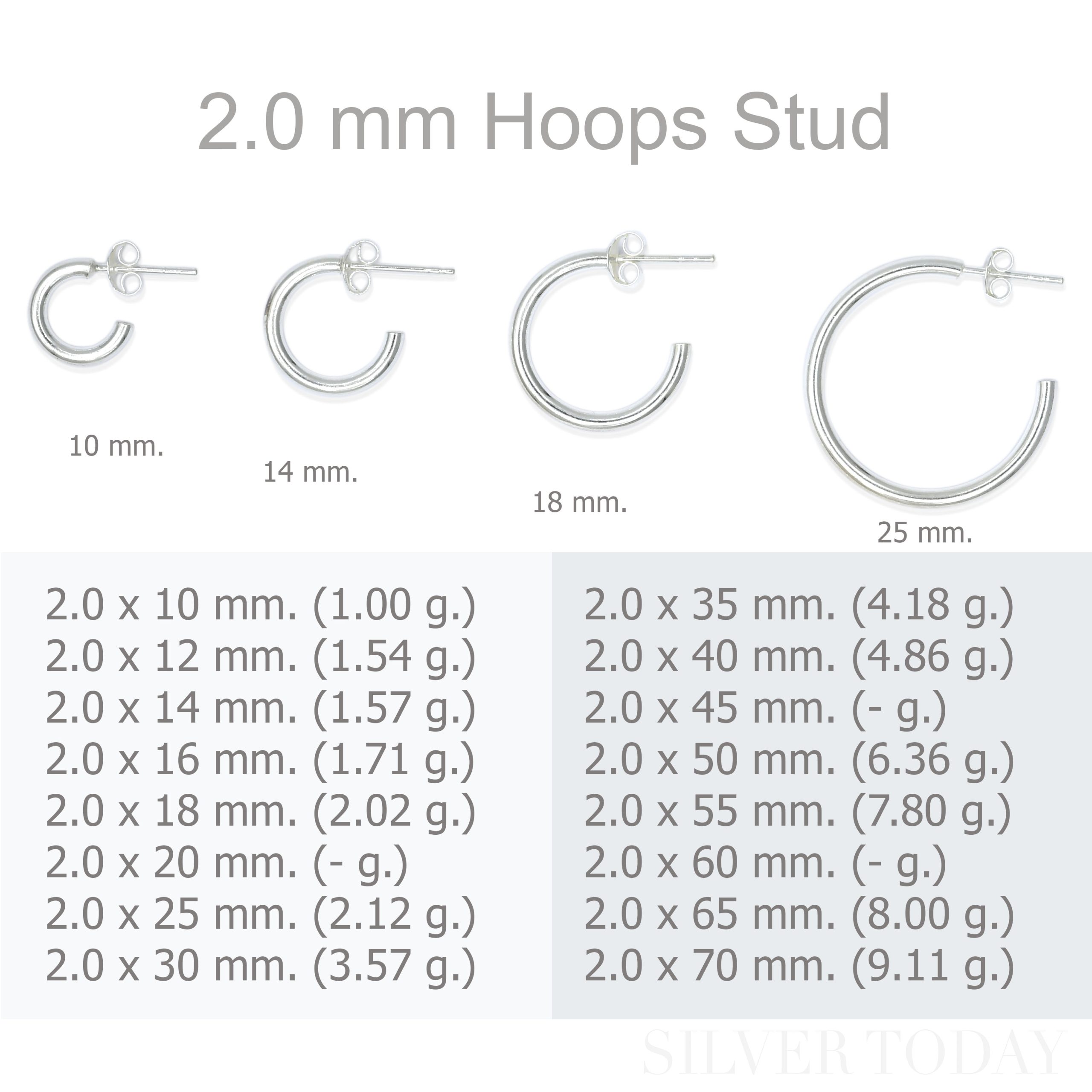 EH22 2.0 mm Hoops Stud