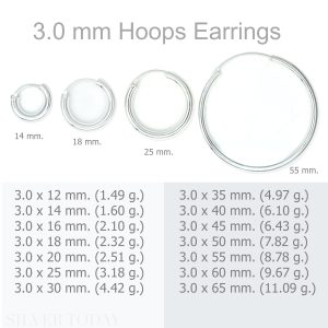 3.0 mm Hoops Earrings