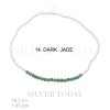 Elastic , 2 mm. silver bead with DARK JADE