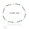 Elastic , 2 mm. silver bead with 24 DARK JADE