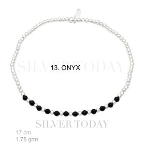 Onyx Stone,ฺ Bracelet Elastic, Bead and Onyx