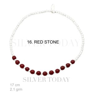 Bracelet Elastic, Red Stone, bead