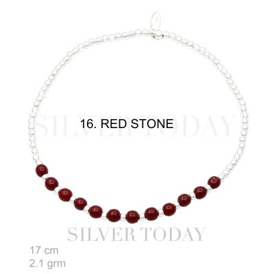 Bracelet Elastic, Red Stone, bead