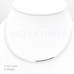 U-shape, Half-round wire, 3 mm Choker
