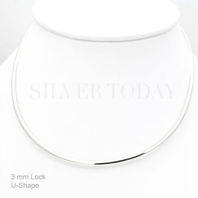 U-shape, Half-round wire, 3 mm Choker