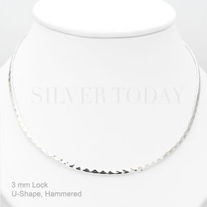 Choker 3 mm, U-Shape,Hammered
