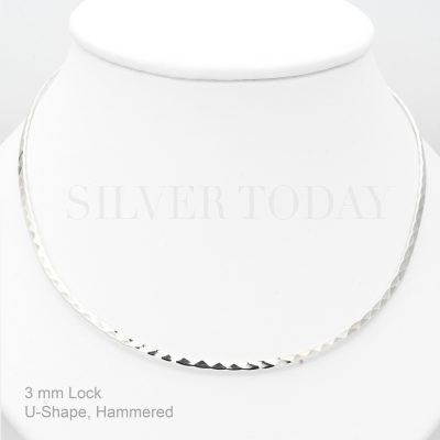Choker 3 mm, U-Shape,Hammered