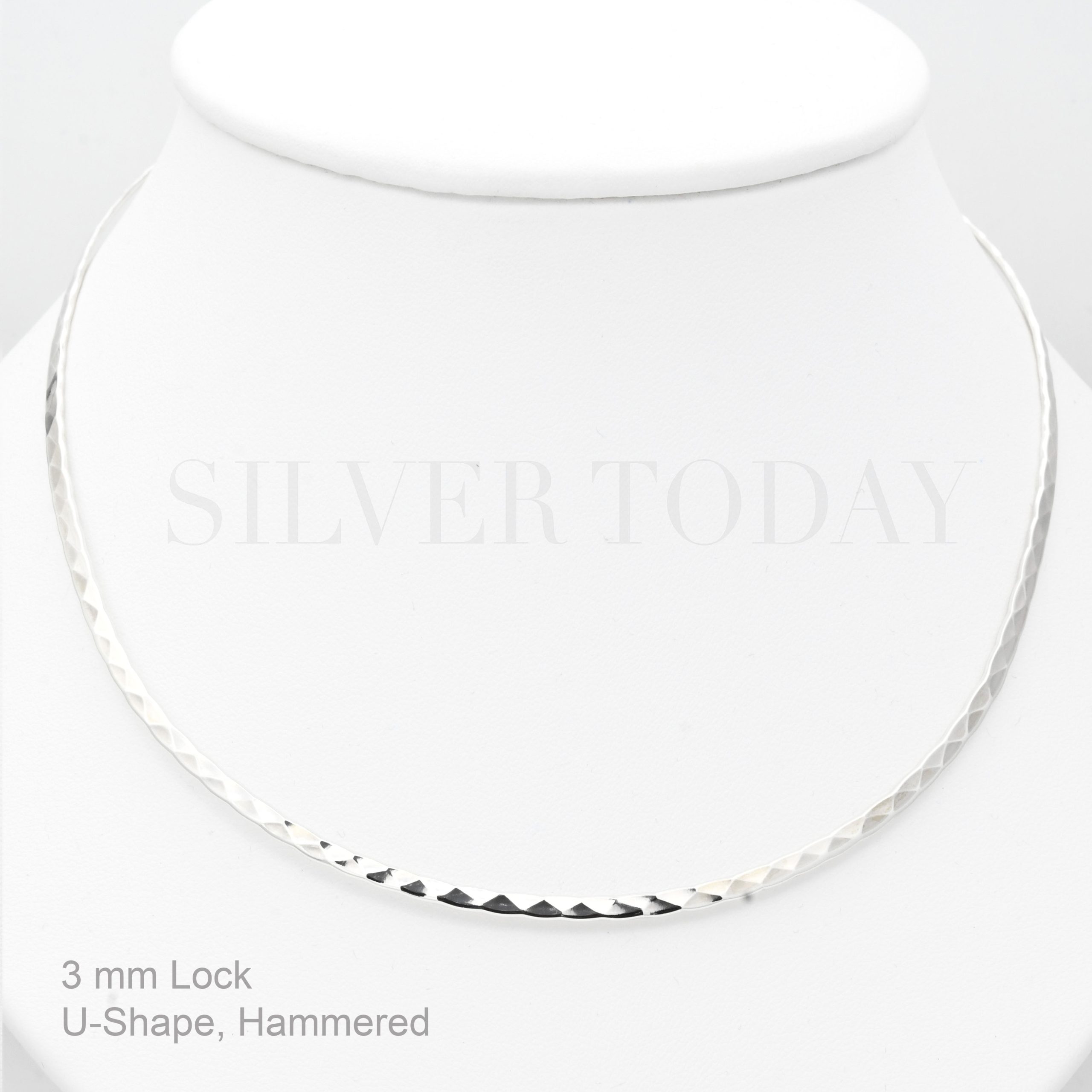 Choker 3 mm, U-Shape,Hammered