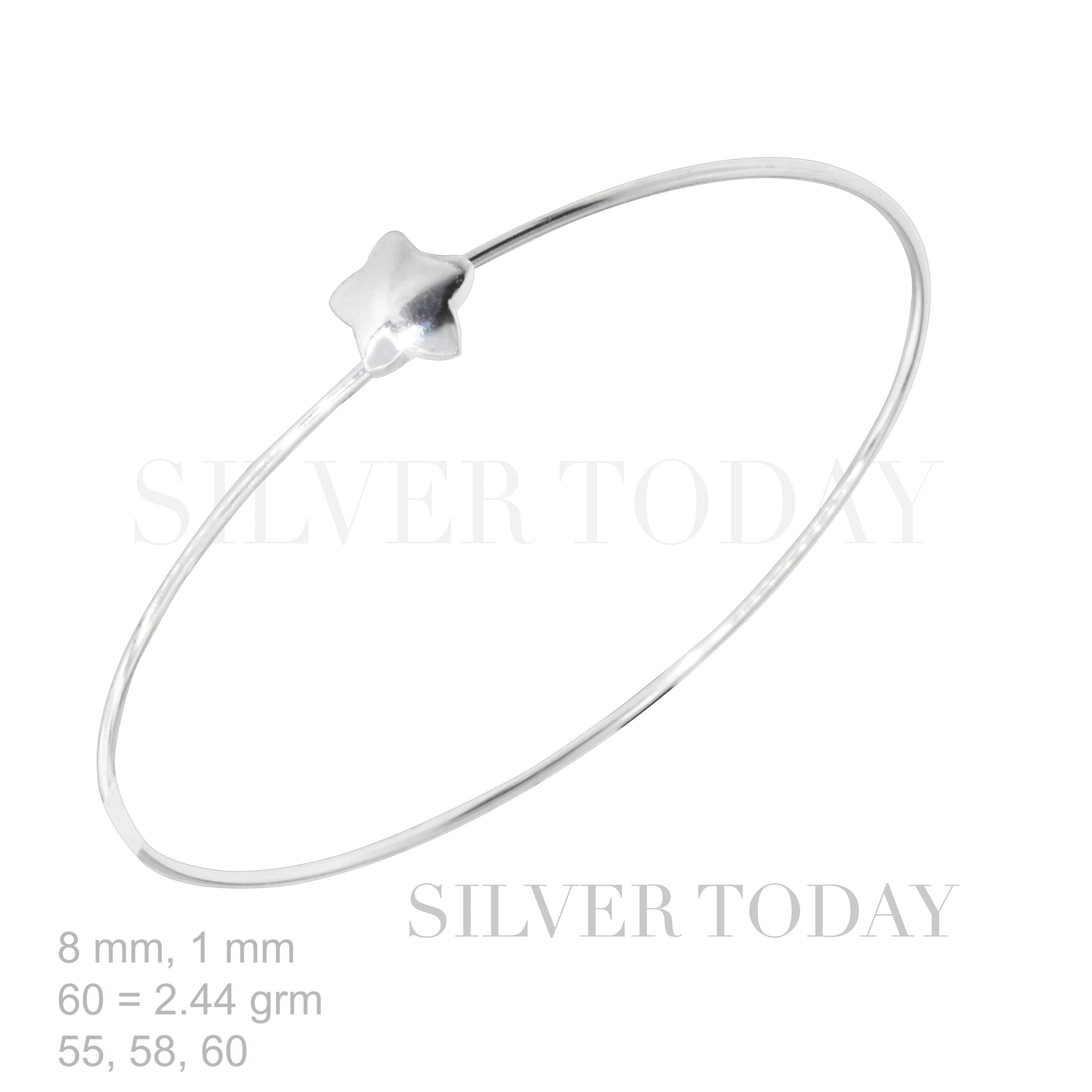 bangle, star, plain 1 mm wire
