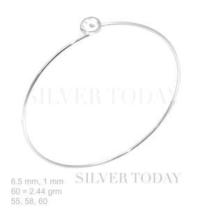 1 mm wire, smooth bracelet, round shape,