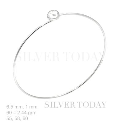 1 mm wire, smooth bracelet, round shape,