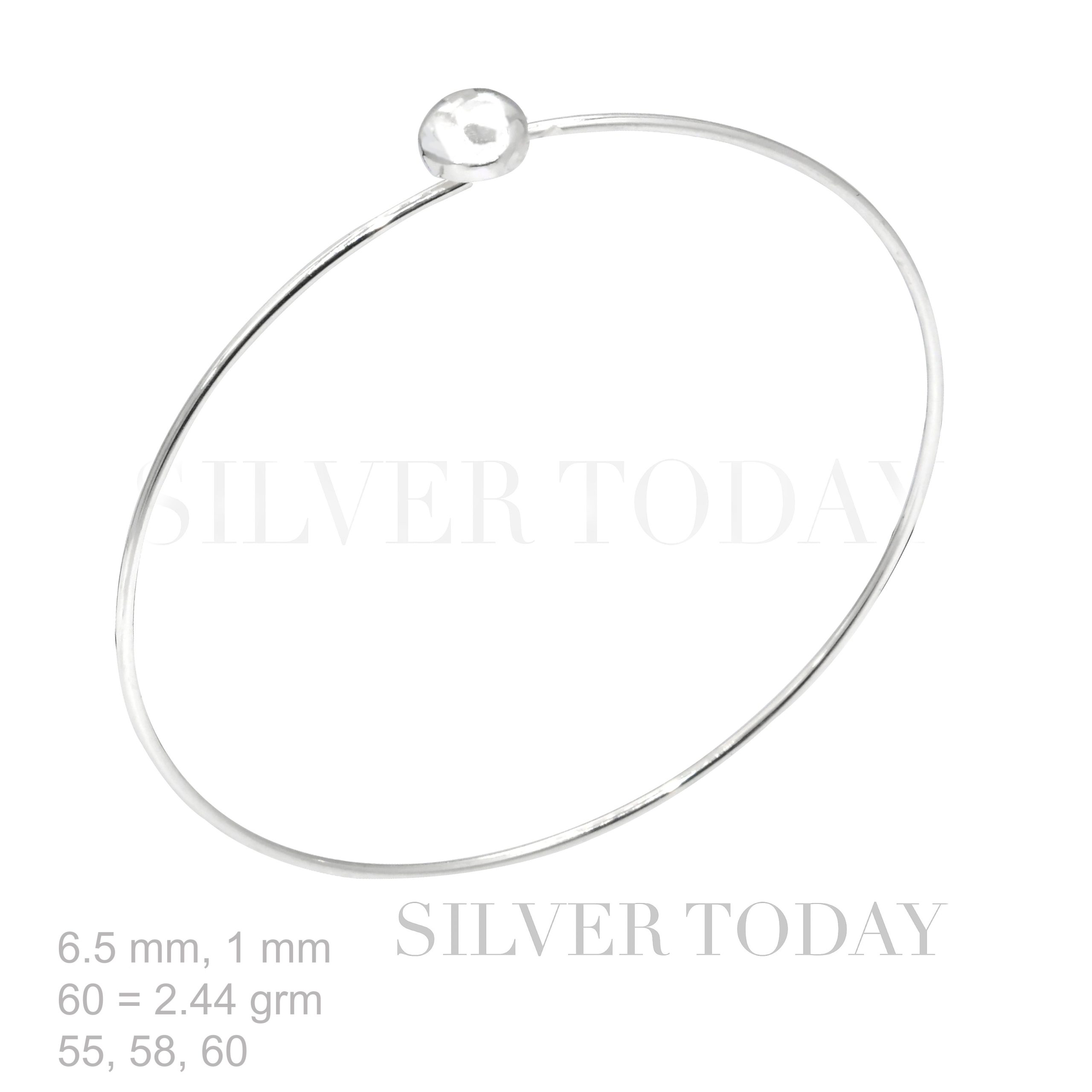 GFD171103 1 mm wire, smooth bracelet, round shape,