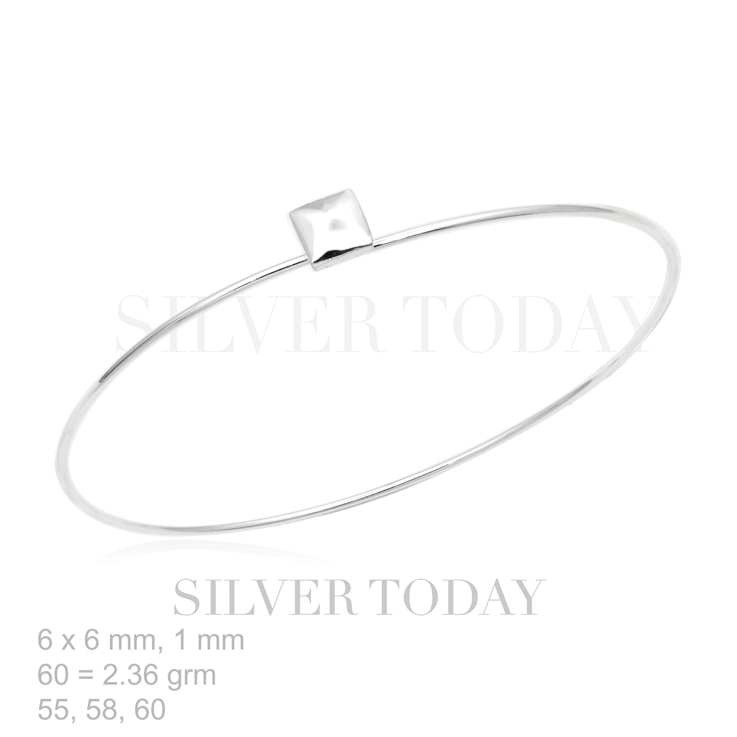 Bangle, plain, square front