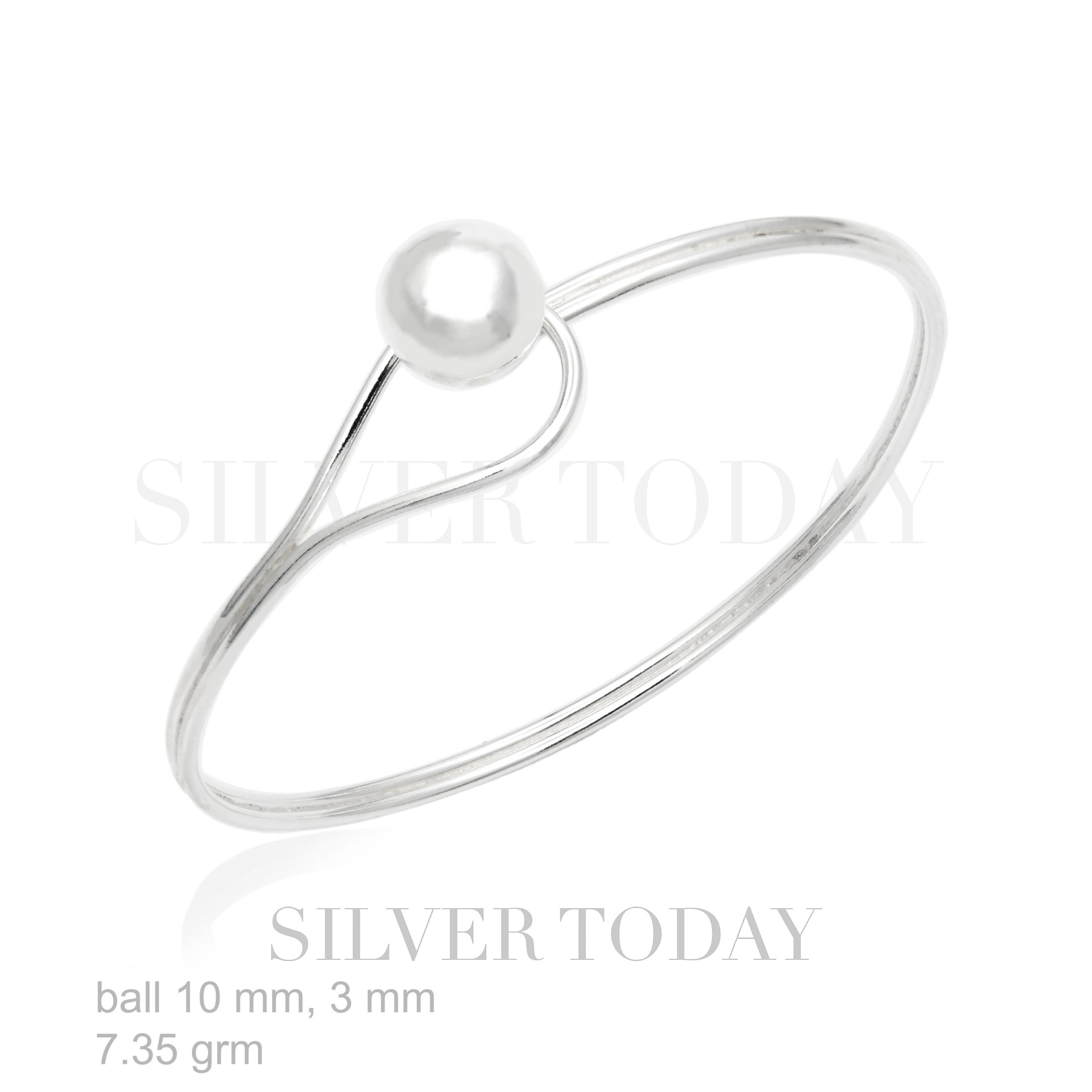 Bangle Plain Ball 10 mm , Bangle Face Ball
