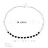Elastic , 2 mm. silver bead with ONYX