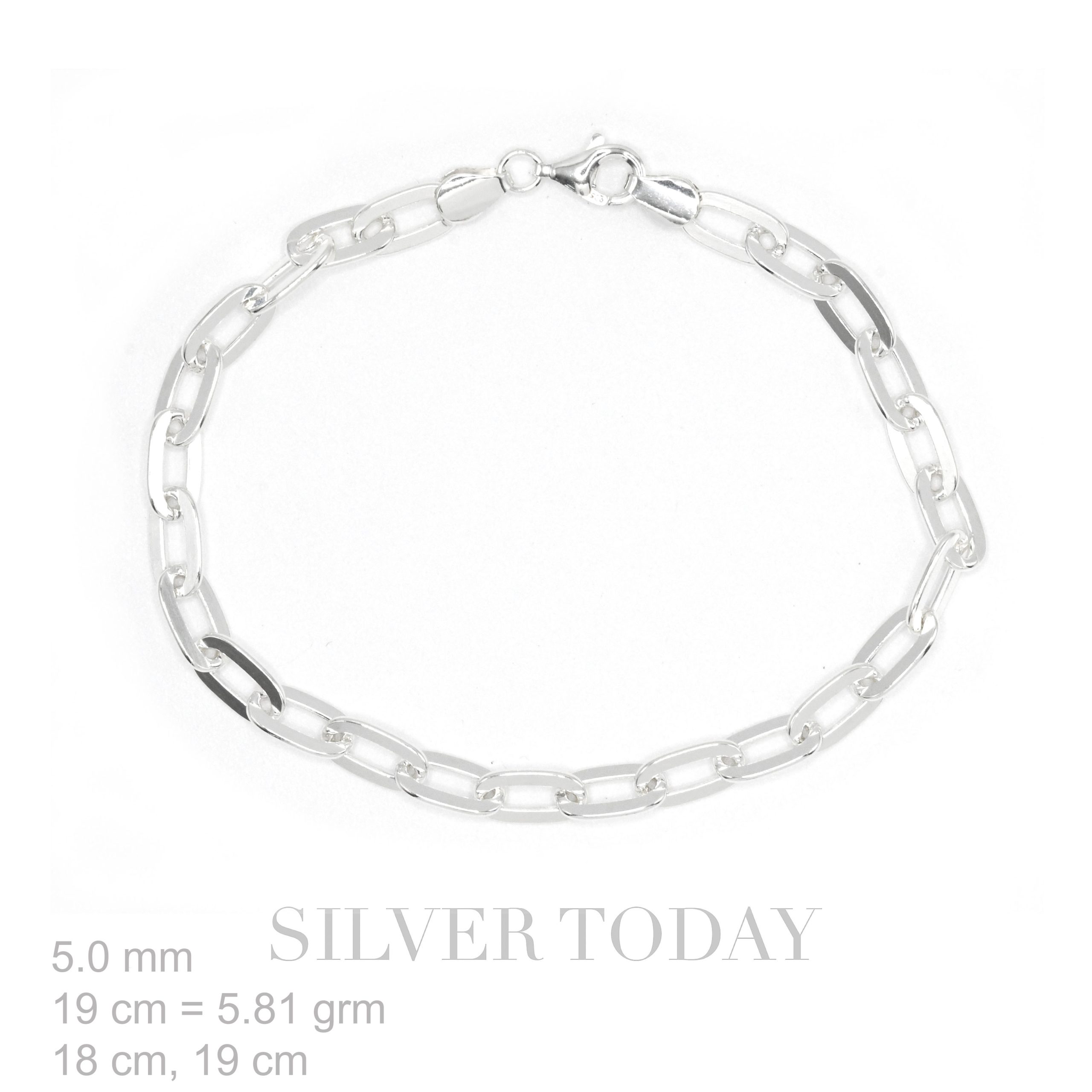 Silver bracelet, chain type