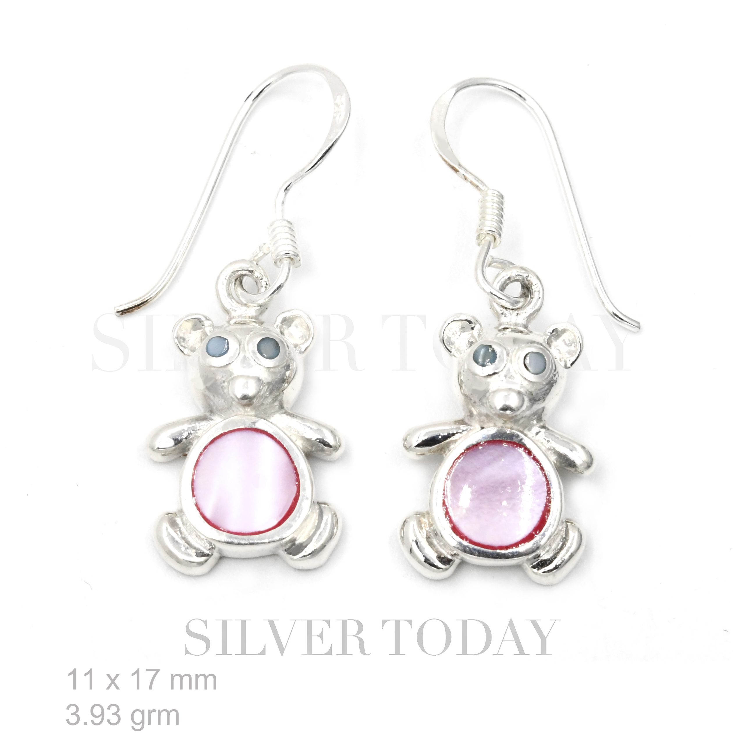 ESA04P2523 bear stoe earring