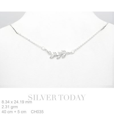 Nacklace Silver Pendant leaf