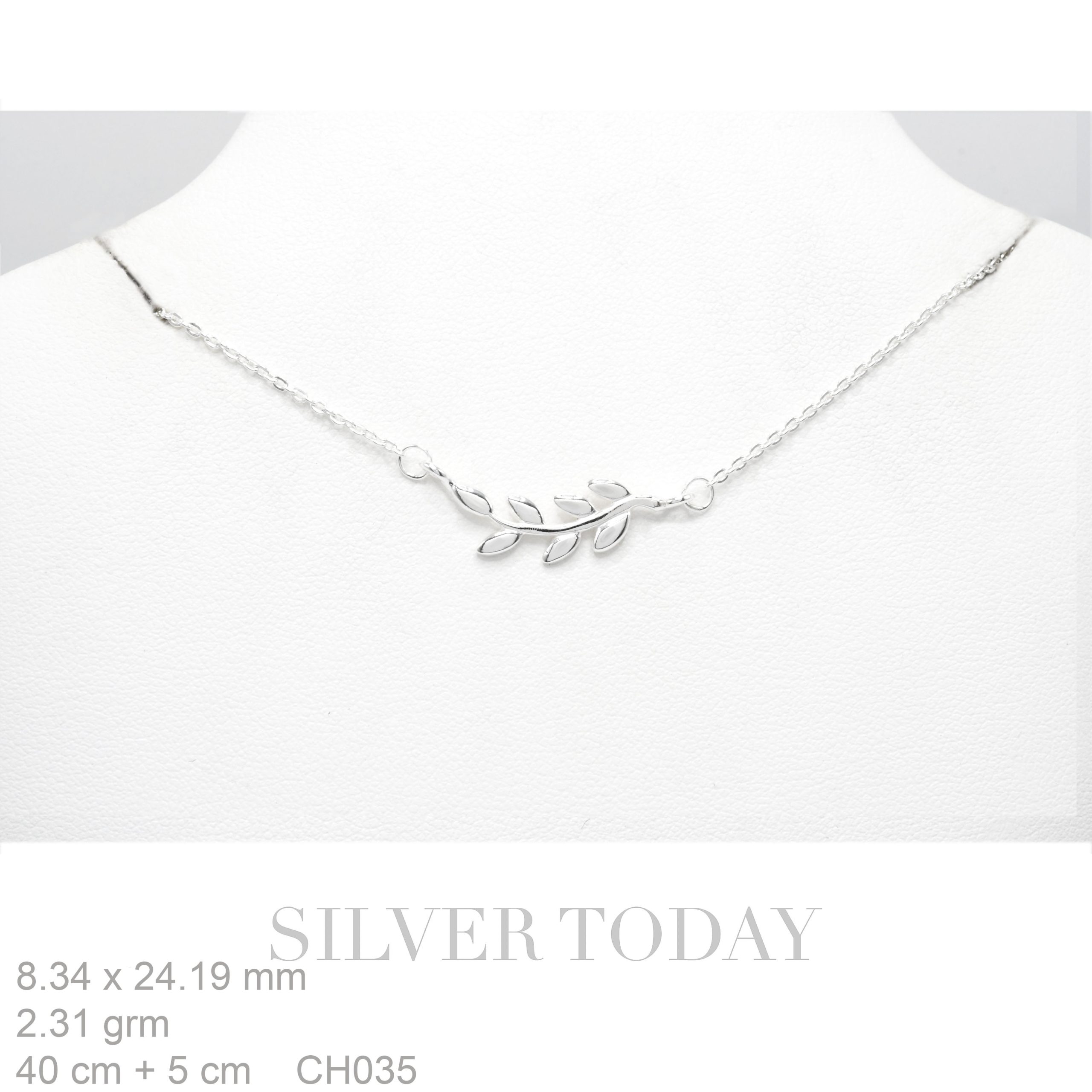 Nacklace Silver Pendant leaf