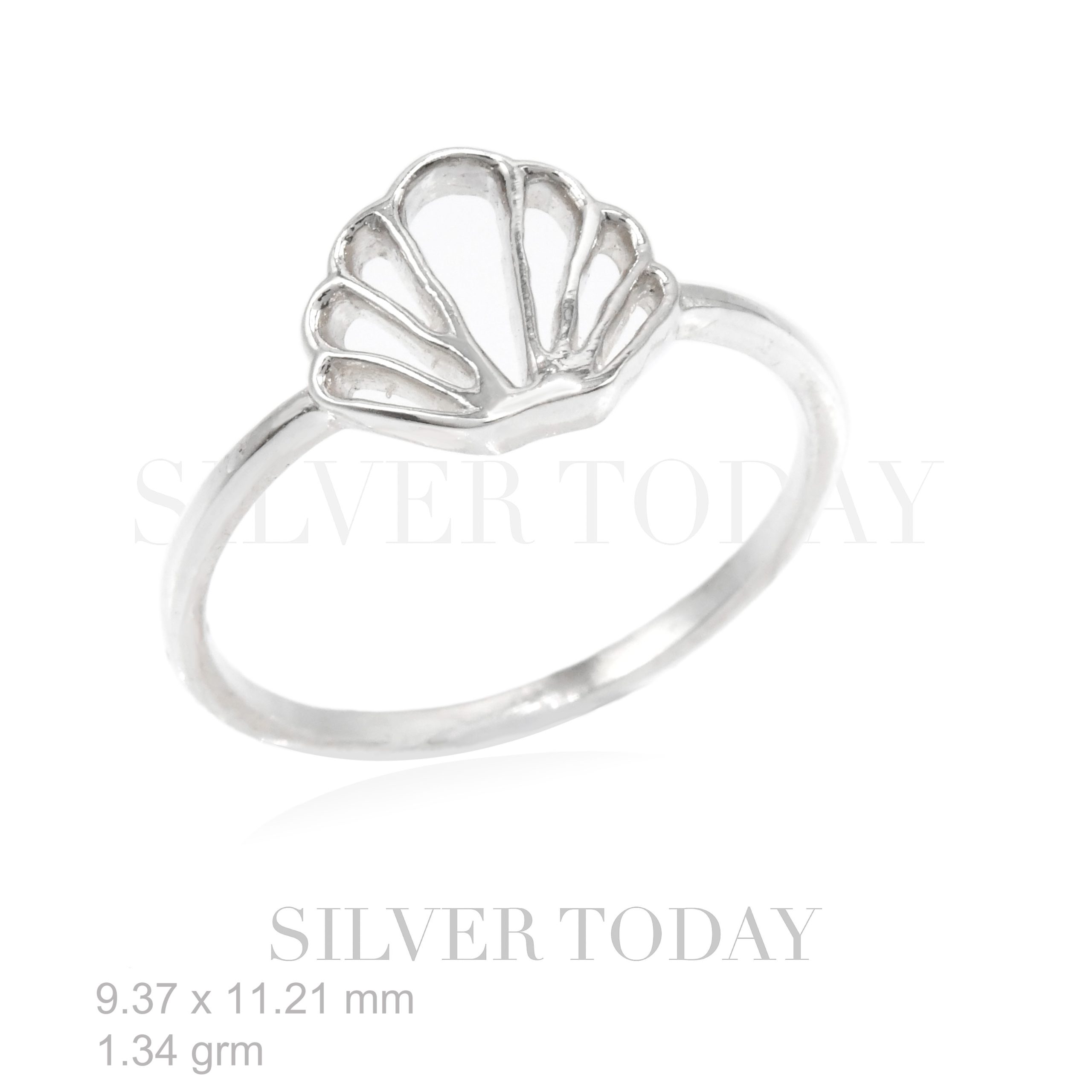 Ring silver Shell shape